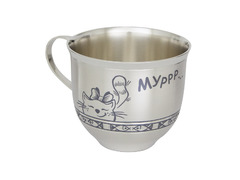 Серебряная чашка с изображением Кошки  «Мурлыка»